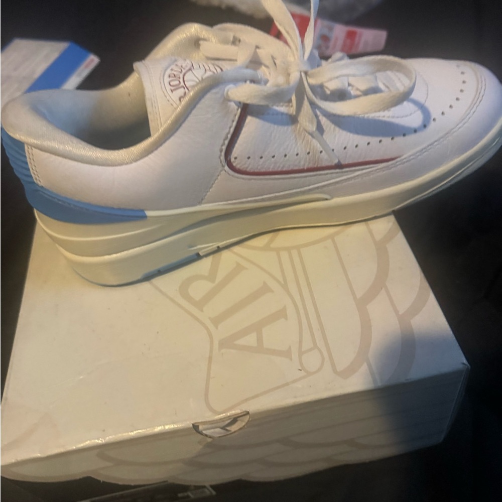 White and Blue Sneakers